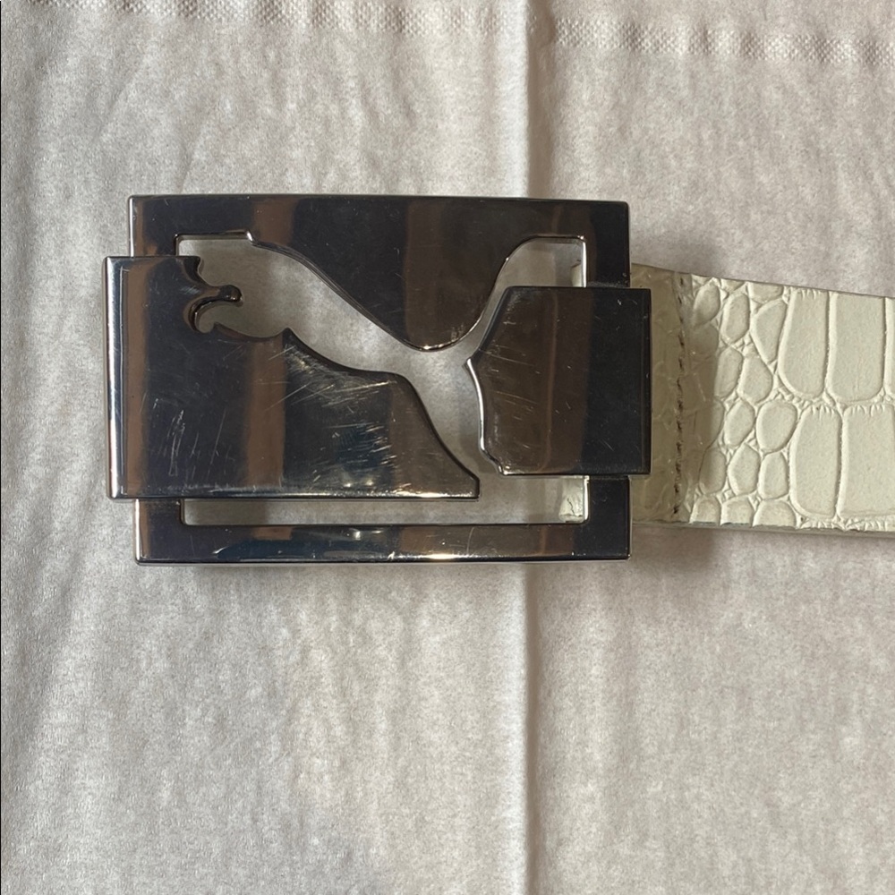 Puma Silver and Cream Men's Belt